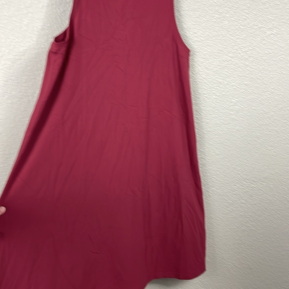 Lululemon All Aligned A line Dress Chianti Red Mock Neck Loose Trapeze - Picture 6 of 11